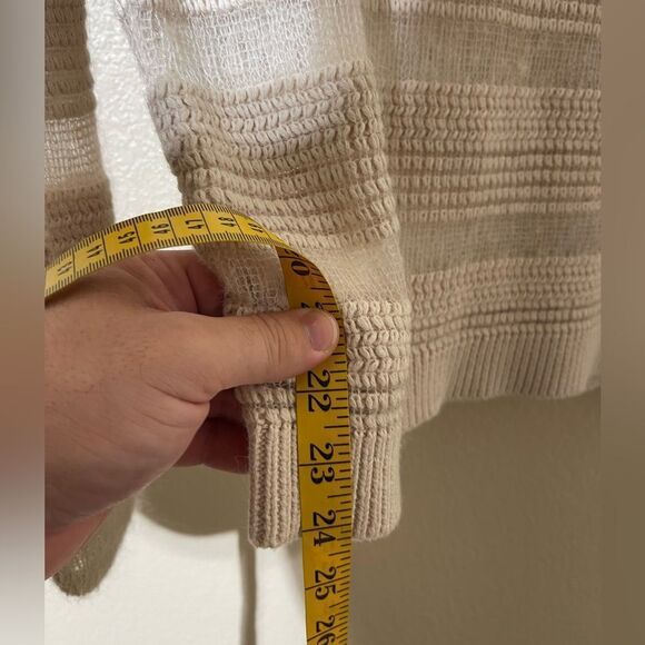 Brochu Walker Striped Cream and Gray Women's Sweater - Picture 5 of 5